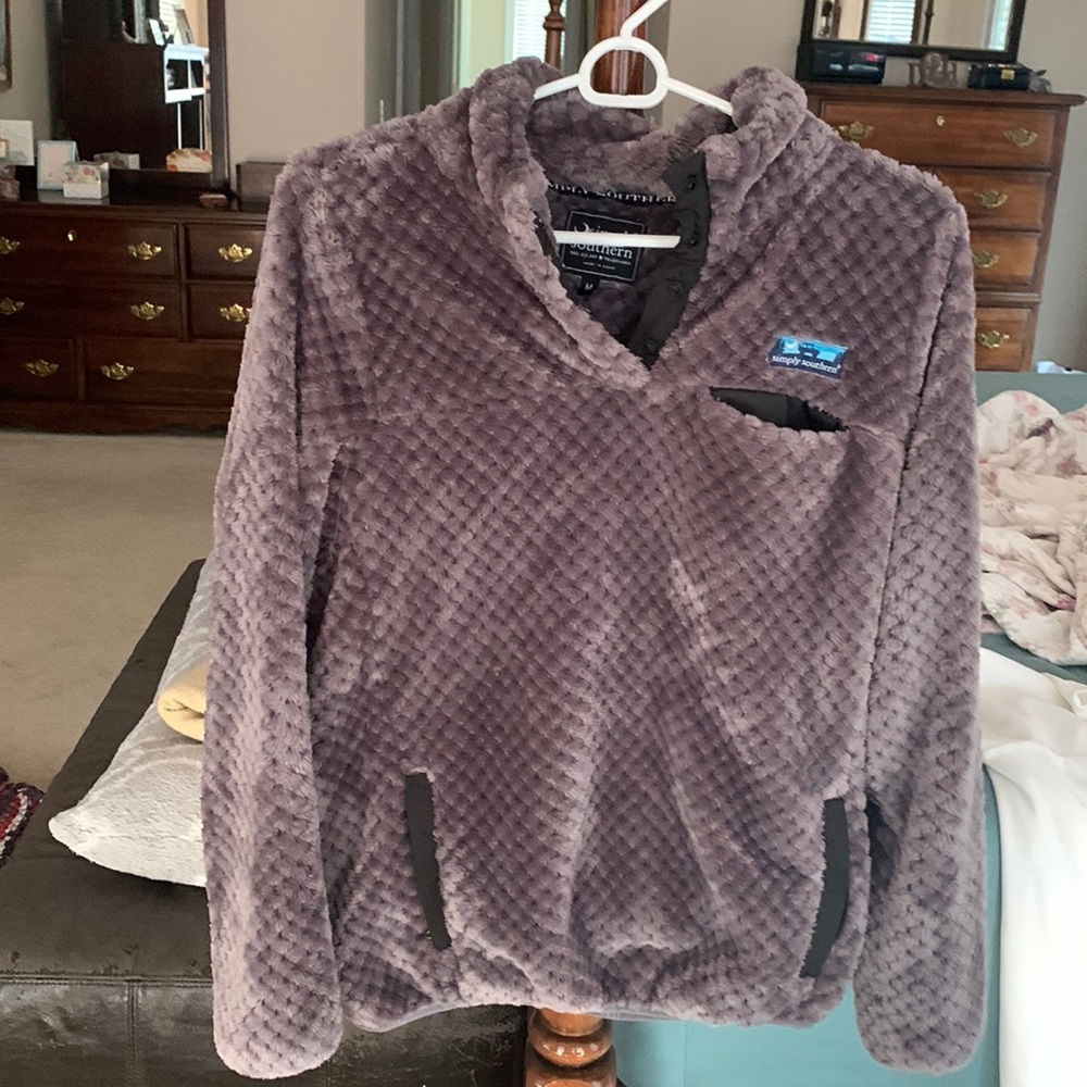 Simply Southern Jacket purple tone,button pullover